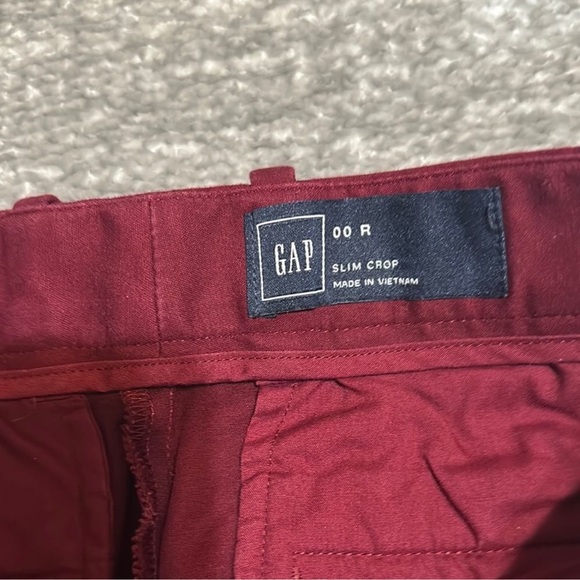 EEUC women’s gap burgundy slim crop pant size 00 - Picture 2 of 4